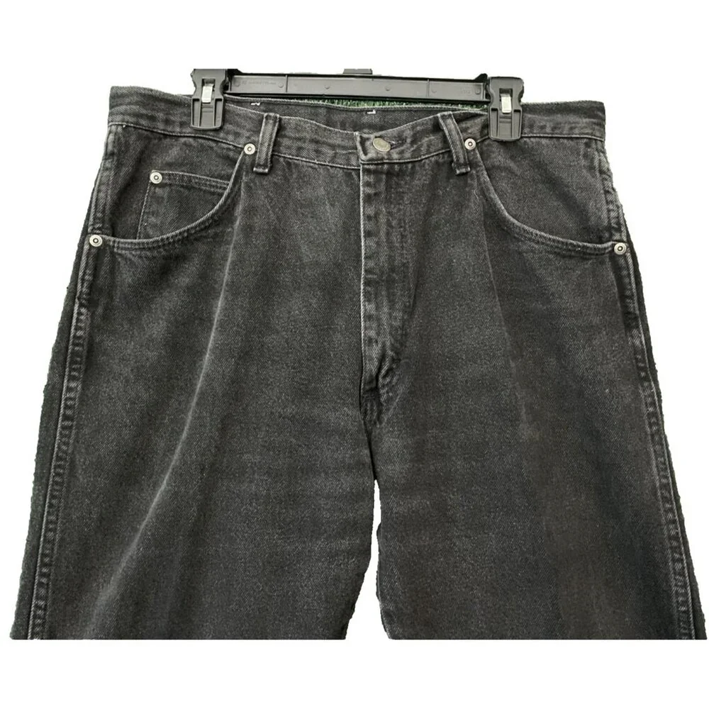 Wrangler Durable Rugged Wear Outdoor Fit Jean Men's Size 36x34 Black Pockets